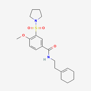 molecular formula C20H28N2O4S B7716860 4-methoxy-N-[(pyridin-2-yl)methyl]-3-(pyrrolidine-1-sulfonyl)benzamide 