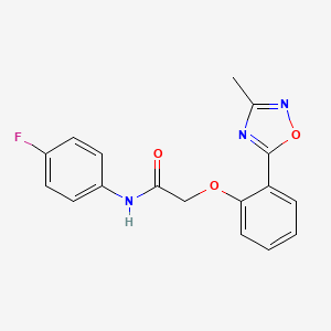molecular formula C17H14FN3O3 B7716866 N-(4-fluorophenyl)-2-(2-(3-methyl-1,2,4-oxadiazol-5-yl)phenoxy)acetamide 