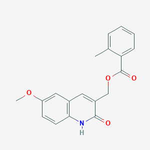 molecular formula C19H17NO4 B7716872 (2-hydroxy-6-methoxyquinolin-3-yl)methyl 2-methylbenzoate 