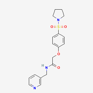molecular formula C18H21N3O4S B7716882 N-(pyridin-3-ylmethyl)-2-(4-(pyrrolidin-1-ylsulfonyl)phenoxy)acetamide 