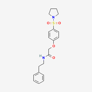 molecular formula C20H24N2O4S B7716917 N-phenethyl-2-(4-(pyrrolidin-1-ylsulfonyl)phenoxy)acetamide 