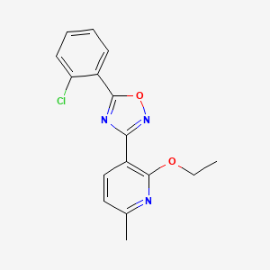 molecular formula C16H14ClN3O2 B7716929 5-(2-chlorophenyl)-3-(2-ethoxy-6-methylpyridin-3-yl)-1,2,4-oxadiazole 