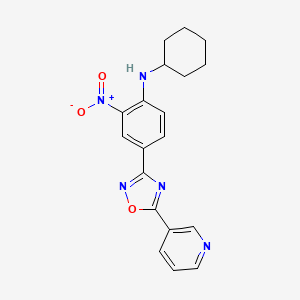 molecular formula C19H19N5O3 B7716936 N-cyclohexyl-2-nitro-4-(5-(pyridin-3-yl)-1,2,4-oxadiazol-3-yl)aniline 