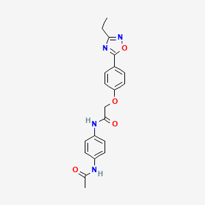 molecular formula C20H20N4O4 B7716941 N-(4-acetamidophenyl)-2-(4-(3-ethyl-1,2,4-oxadiazol-5-yl)phenoxy)acetamide 