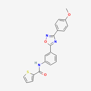 molecular formula C20H15N3O3S B7716945 N-(3-(3-(4-methoxyphenyl)-1,2,4-oxadiazol-5-yl)phenyl)thiophene-2-carboxamide 