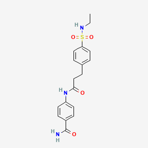 molecular formula C18H21N3O4S B7716973 4-[3-[4-(Ethylsulfamoyl)phenyl]propanoylamino]benzamide CAS No. 833435-63-5