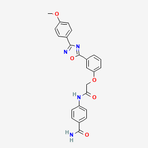 molecular formula C24H20N4O5 B7716998 4-(2-(3-(3-(4-methoxyphenyl)-1,2,4-oxadiazol-5-yl)phenoxy)acetamido)benzamide 