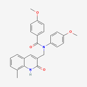 N-((2-hydroxy-8-methylquinolin-3-yl)methyl)-4-methoxy-N-(4-methoxyphenyl)benzamide