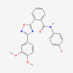 2-(3-(3,4-dimethoxyphenyl)-1,2,4-oxadiazol-5-yl)-N-(4-fluorophenyl)benzamide