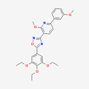 molecular formula C27H29N3O6 B7717049 3-(2-methoxy-6-(3-methoxyphenyl)pyridin-3-yl)-5-(3,4,5-triethoxyphenyl)-1,2,4-oxadiazole 