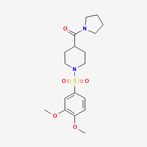 molecular formula C18H26N2O5S B7717050 1-(5-chloro-2-methoxybenzenesulfonyl)-N-[(oxolan-2-yl)methyl]piperidine-4-carboxamide 