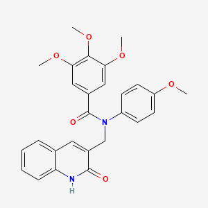 molecular formula C27H26N2O6 B7717059 N-((2-hydroxyquinolin-3-yl)methyl)-3,4,5-trimethoxy-N-(4-methoxyphenyl)benzamide 