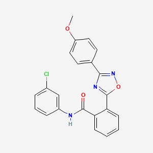 molecular formula C22H16ClN3O3 B7717073 N-(3-chlorophenyl)-2-(3-(4-methoxyphenyl)-1,2,4-oxadiazol-5-yl)benzamide 
