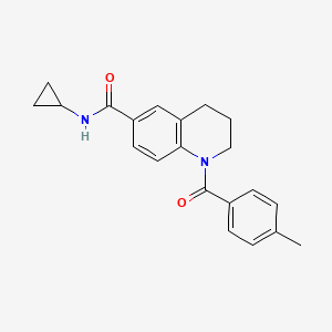 molecular formula C21H22N2O2 B7717089 1-(4-methylbenzoyl)-6-(morpholine-4-carbonyl)-1,2,3,4-tetrahydroquinoline 