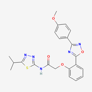 N-(5-isopropyl-1,3,4-thiadiazol-2-yl)-2-(2-(3-(4-methoxyphenyl)-1,2,4-oxadiazol-5-yl)phenoxy)acetamide