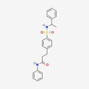 molecular formula C23H24N2O3S B7717111 N-phenyl-3-(4-(N-(1-phenylethyl)sulfamoyl)phenyl)propanamide 