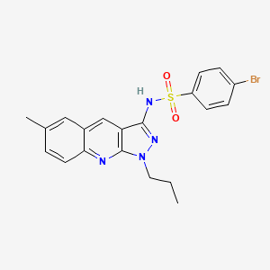 molecular formula C20H19BrN4O2S B7717119 4-bromo-N-(6-methyl-1-propyl-1H-pyrazolo[3,4-b]quinolin-3-yl)benzenesulfonamide 