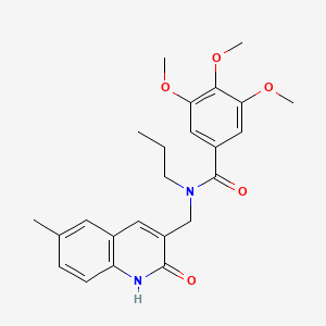 molecular formula C24H28N2O5 B7717130 N-((2-hydroxy-6-methylquinolin-3-yl)methyl)-3,4,5-trimethoxy-N-propylbenzamide 