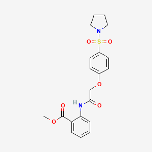molecular formula C20H22N2O6S B7717151 methyl 2-(2-(4-(pyrrolidin-1-ylsulfonyl)phenoxy)acetamido)benzoate 