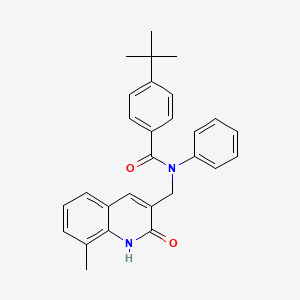 4-(tert-butyl)-N-((2-hydroxy-8-methylquinolin-3-yl)methyl)-N-phenylbenzamide