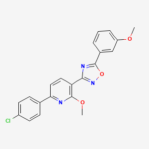 molecular formula C21H16ClN3O3 B7717193 3-(6-(4-chlorophenyl)-2-methoxypyridin-3-yl)-5-(3-methoxyphenyl)-1,2,4-oxadiazole 