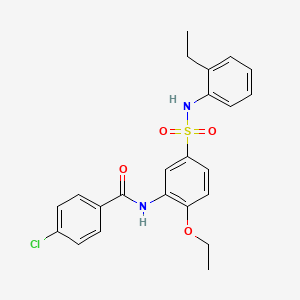 molecular formula C23H23ClN2O4S B7717202 4-chloro-N-(2-ethoxy-5-(N-(2-ethylphenyl)sulfamoyl)phenyl)benzamide 