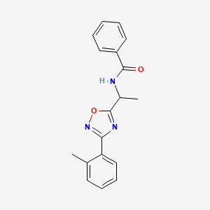 molecular formula C18H17N3O2 B7717208 N-(1-(3-(o-tolyl)-1,2,4-oxadiazol-5-yl)ethyl)benzamide 