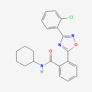 molecular formula C21H20ClN3O2 B7717217 2-(3-(2-chlorophenyl)-1,2,4-oxadiazol-5-yl)-N-cyclohexylbenzamide 
