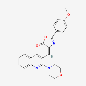 molecular formula C24H21N3O4 B7717251 (E)-2-(4-methoxyphenyl)-4-((2-morpholinoquinolin-3-yl)methylene)oxazol-5(4H)-one 