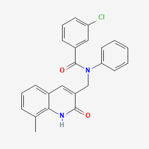 3-chloro-N-((2-hydroxy-8-methylquinolin-3-yl)methyl)-N-phenylbenzamide
