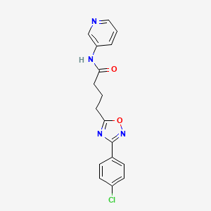 molecular formula C17H15ClN4O2 B7717255 4-(3-(4-chlorophenyl)-1,2,4-oxadiazol-5-yl)-N-(pyridin-3-yl)butanamide 