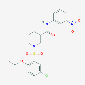 molecular formula C20H22ClN3O6S B7717258 1-[1-(5-chloro-2-ethoxybenzenesulfonyl)piperidine-3-carbonyl]-4-methylpiperazine 