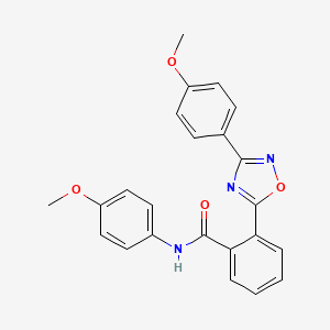 molecular formula C23H19N3O4 B7717267 N-(4-methoxyphenyl)-2-(3-(4-methoxyphenyl)-1,2,4-oxadiazol-5-yl)benzamide 