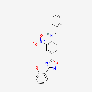 molecular formula C23H20N4O4 B7717270 4-(3-(2-methoxyphenyl)-1,2,4-oxadiazol-5-yl)-N-(4-methylbenzyl)-2-nitroaniline 
