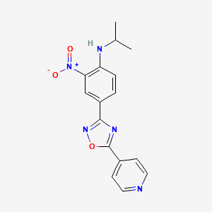 molecular formula C16H15N5O3 B7717275 N-isopropyl-2-nitro-4-(5-(pyridin-4-yl)-1,2,4-oxadiazol-3-yl)aniline 
