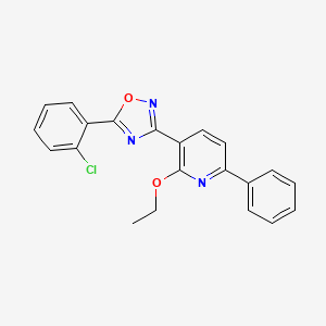 molecular formula C21H16ClN3O2 B7717285 5-(2-chlorophenyl)-3-(2-ethoxy-6-phenylpyridin-3-yl)-1,2,4-oxadiazole 