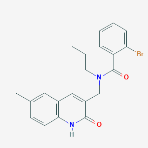 molecular formula C21H21BrN2O2 B7717293 2-bromo-N-((2-hydroxy-6-methylquinolin-3-yl)methyl)-N-propylbenzamide 