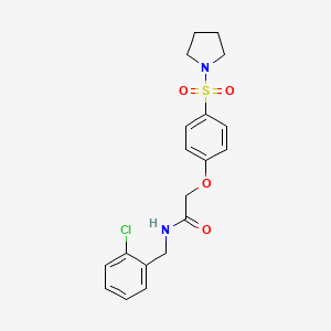 molecular formula C19H21ClN2O4S B7717312 N-(2-chlorobenzyl)-2-(4-(pyrrolidin-1-ylsulfonyl)phenoxy)acetamide 