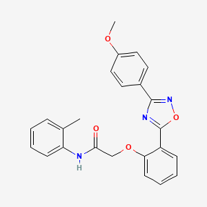 molecular formula C24H21N3O4 B7717320 2-(2-(3-(4-methoxyphenyl)-1,2,4-oxadiazol-5-yl)phenoxy)-N-(o-tolyl)acetamide 