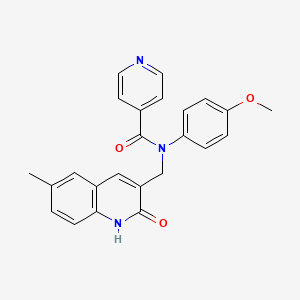 molecular formula C24H21N3O3 B7717336 N-((2-hydroxy-6-methylquinolin-3-yl)methyl)-N-(4-methoxyphenyl)isonicotinamide 