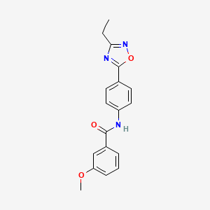 molecular formula C18H17N3O3 B7717347 N-(4-(3-ethyl-1,2,4-oxadiazol-5-yl)phenyl)-3-methoxybenzamide 