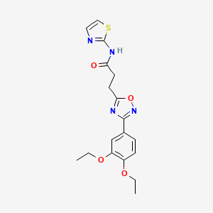molecular formula C18H20N4O4S B7717352 3-(3-(3,4-diethoxyphenyl)-1,2,4-oxadiazol-5-yl)-N-(thiazol-2-yl)propanamide 