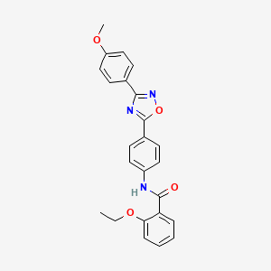 molecular formula C24H21N3O4 B7717357 2-ethoxy-N-(4-(3-(4-methoxyphenyl)-1,2,4-oxadiazol-5-yl)phenyl)benzamide 