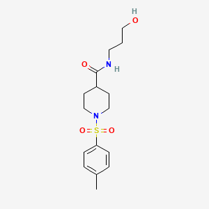 molecular formula C16H24N2O4S B7717362 N-(3-hydroxypropyl)-1-tosylpiperidine-4-carboxamide 