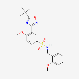 molecular formula C21H25N3O5S B7717367 3-(5-(tert-butyl)-1,2,4-oxadiazol-3-yl)-4-methoxy-N-(2-methoxybenzyl)benzenesulfonamide 