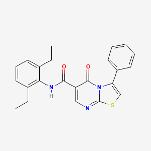 molecular formula C23H21N3O2S B7717434 N-(2,4-dimethylphenyl)-5-oxo-3-phenyl-5H-[1,3]thiazolo[3,2-a]pyrimidine-6-carboxamide 