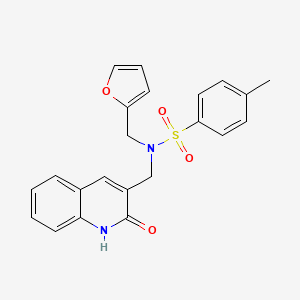 N-(furan-2-ylmethyl)-N-((2-hydroxyquinolin-3-yl)methyl)-4-methylbenzenesulfonamide