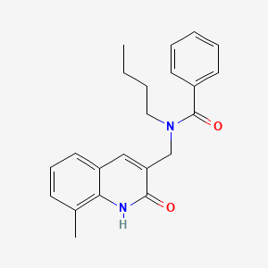 molecular formula C22H24N2O2 B7717483 N-butyl-N-((2-hydroxy-8-methylquinolin-3-yl)methyl)benzamide 