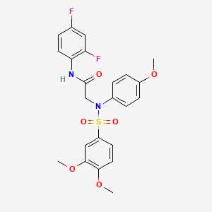 molecular formula C23H22F2N2O6S B7717499 N-(2,4-difluorophenyl)-2-(3,4-dimethoxy-N-(4-methoxyphenyl)phenylsulfonamido)acetamide 