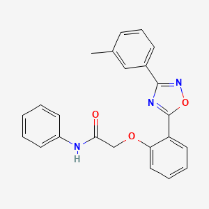 molecular formula C23H19N3O3 B7717510 N-phenyl-2-(2-(3-(m-tolyl)-1,2,4-oxadiazol-5-yl)phenoxy)acetamide 